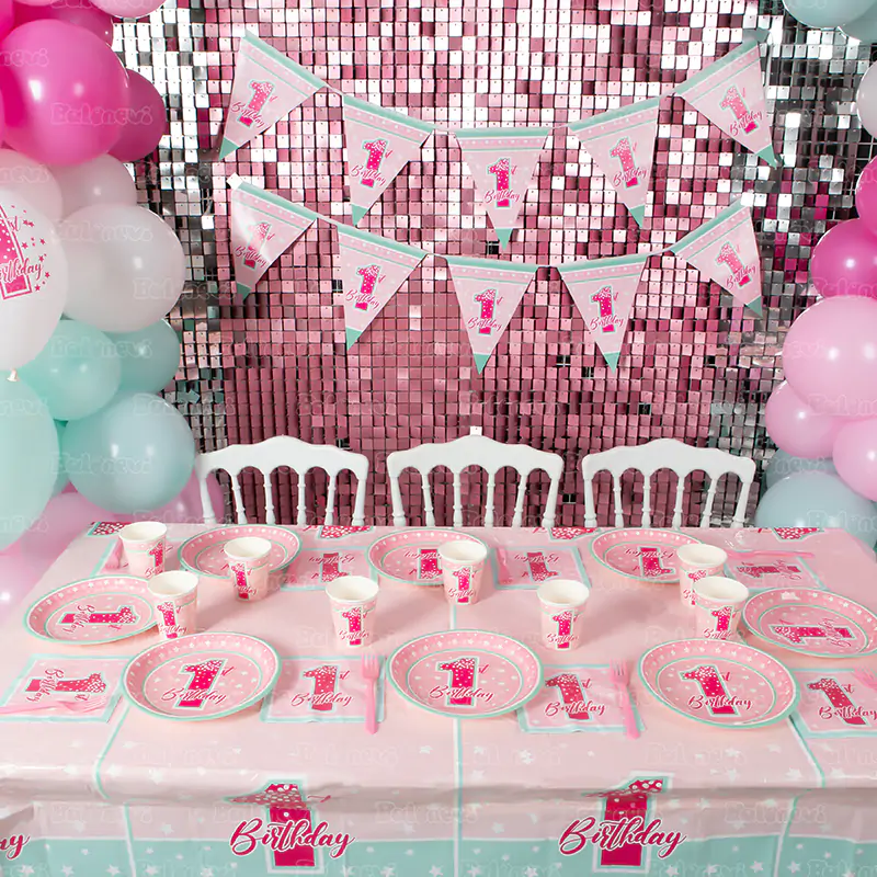 First Birthday Stars Girl Parti Seti